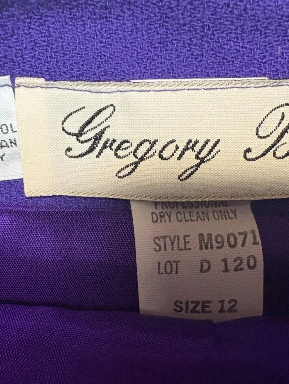 Gregory B Women’s Purple Wool Pencil Skirt Size 12 Knee Length Career Dress